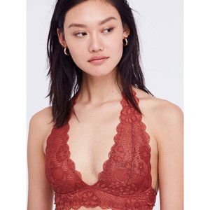 NWT Free People Galloon Lace Halter Bra / Shrimp